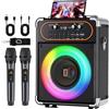 OEM Apparecchio per karaoke, woofer da 6,5 pollici, potenza di uscita 40 watt, dimensioni 10 x 5,5 x 13,3 pollici, due microfoni wireless, connettività Bluetooth