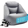DS Produkte Lumaland, set di poltrone gonfiabili "Sitzsack-AIR" grigio, modello Basic, comprensivo di poltrona e pompa ad aria
