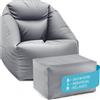 DS Produkte Lumaland, set relax "AIR" grigio, modello Basic: poltrona e poggiapiedi