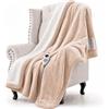 Warmrest Coperta riscaldante con spegnimento automatico, coperta termica con 6 livelli di calore e timer da 10 ore, coperta elettrica per camera da letto, soggiorno, ufficio, beige