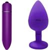 Generico Massaggiatore vibrante, silicone, AP01, S M L | Silicone morbido, impermeabile, 10 velocità, 1.8 x 9 cm, massaggiatore anale o set vibratore anale(AP-L-V-Purple)