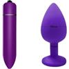 Generico Massaggiatore vibrante, silicone, AP01, S M L | Silicone morbido, impermeabile, 10 velocità, 1.8 x 9 cm, massaggiatore anale o set vibratore anale(AP-M-V-Purple)