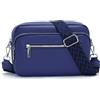 RQJZ 26x18cm Borsa a Tracolla Donna Piccola con Tracolla Larga Borsetta in Pelle alla Moda Borsa Regolabile per Uso Quotidiano & Viaggio Blu scuro