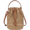 MEGAUK Mini borsa a tracolla in paglia da donna, stile vacanza, in tessuto, estiva, spiaggia, borsa a tracolla fatta a mano per le signore
