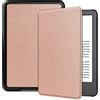 SATURCASE Custodia per Amazon Kindle da 6 di 11a generazione 2024/2022, in pelle PU, ultra sottile, leggera, con funzione di accensione/spegnimento automatico (oro rosa)