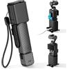 JJC Osmo Pocket 4 3 - Custodia protettiva 2 in 1 e impugnatura con impugnatura, custodia rigida per DJI Osmo Pocket 4 3 e filtro (nero)