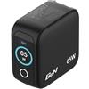 Verbatim Mini caricatore GaN da 65 W, display 2 x USB-C, 1 x caricatore | Caricatore a 3 porte, adattatore di alimentazione, 2 x USB-C, 1 x USB-A, spina multipla per MacBook, laptop, iPad, iPhone 17