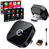 Elgin Adattatore wireless CarPlay Android Auto 2026, Bluetooth 5.3 WiFi 6, Plug & Play USB-A con cavo USB-C, connessione stabile per iPhone e Android, mappe musica chiamate auto, uso rapido（1Pcs）
