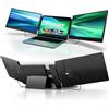 Teamgee Monitor portatile da 14 pollici per computer portatile, FHD IPS triplo doppio schermo monitor per computer portatile per PC Mac Windows Chrome