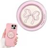 AJNZAU Supporto Magnetico Pieghevole, Design Fiocco Rosa Con Grip E Supporto, Compatibile Con Smartphone E Tablet, Ideale Per Selfie, Videochiamate E Streaming