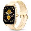 Generic LVJMJ Smart Watch per uomo donna 2.01 pollici TFT schermo Bluetooth chiamata monitor salute cassa in lega di alluminio cinturino in silicone nero argento oro
