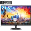 Thinlerain Monitor PC 21,5 pollici 1920 x 1080p LED Schermo per computer, CCTV Monitor VGA/HDMI/AV/BNC/USB, altoparlante integrato, 60 hz, 5 ms, VESA, nero