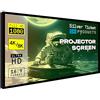 Silver Ticket Products Argento ticket 4 K Ultra HD Ready cinema formato (6 pezzi telaio fisso) schermo per proiettore 16:9, 92 White Material