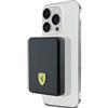 Ferrari FEPB5MNCAK Batteria Portatile 15W 5000mAh Nero Logo Metallico MagSafe