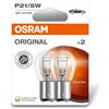 OSRAM ORIGINAL LINE 12V, P21/5W, signal lamp, Metal Base, Double Blister, (2 lamps)