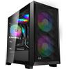 PCCOOLER C3D310 PC Case, Case per PC da gaming M-ATX, 2 ventole PWM ARGB da 120 mm preinstallate, Pannello laterale in vetro temperato, Case ad alto flusso d'aria MATX/ITX, Nero