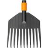 Fiskars Scopa da giardino piccola, Testa d'attrezzo, 11 denti, Larghezza: 21,3 cm, Denti in plastica, Nero/Arancione, QuikFit, 1000659