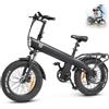 HX Q3 Bici Elettrica per Adulti,20 Fat Tire,E-bike Per Pendolari Urbani & MTB,115 NM,Batteria Rimovibile 48V 20AH,120KM,3 Modalità di Guida e 7 Velocità,Freni a Disco Idraulici,Portapacchi Posteriore