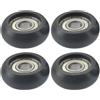 Generic Pulegge a cuscinetto liscio 32x12x8mm Nero | Corpo in plastica con anima in acciaio, diametro esterno 32 mm, foro interno da 8 mm, riparazione attrezzature da palestra