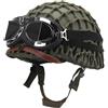 LZAQHMT Replica Casco M1 con Calotta in Acciaio, Fodera ABS Copertura Rete | Casco Militare WWII con Fascia Cat Eye Riflettente, Occhiali e Sottogola per Airsoft, Paintball, Cosplay Rievocazioni