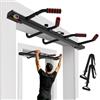 DH FitLife Barra per Trazioni da Porta | 4 Posizioni di Presa | Senza Viti | Sbarra Trazioni 200 kg｜Pull Up Bar con 4 Distanze di Presa｜Porta 50-90 cm｜Più Libertà per le Gambe｜Cinghie Trazioni Incluse