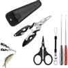 Lobaake Set di 6 accessori da pesca, pinze da pesca, sganciatori, forbici da pesca
