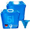 NPEX Tanica per acqua pieghevole con valvola, tanica per acqua potabile, set con tappo a vite e bocchetta di riempimento, senza BPA, serbatoio flessibile per campeggio, festival,