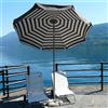 Ombrellone da Giardino Ø2 m Palo Ø33 mm in Acciaio Maffei Venezia Duplex Tortora/Bianco e Tortora