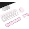 MoKo Poggiapolsi In Gel Per Tastiera E Mouse,Rosa Chiaro | Cuscino Polso Silicone Ergonomico, Comfort E Sollievo Dolori, Per Tastature 60%/75%/80%, Accessori Scrivania Carini