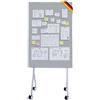 Floordirekt Bacheca per presentazione su entrambi i lati, 80 x 120 cm, con ruote bloccabili, lavagna in feltro, robusta struttura in metallo, colore: grigio