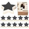 HERCHR 20Pcs Mini Lavagne in legno Segni con cavalletti di supporto, Lavagna in legno Etichette per lavagna piccola Stella Segnaposto in legno per matrimoni, compleanni, feste