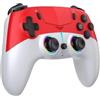 RiseNova per controller wireless ps5 con luci LED fredde (rosso) | Microfono integrato e tasti programmabili, gamepad leggero in ABS per giocatori PlayStation 5