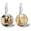 So Sweet Orecchini cabochon visita a Parigi - Regalo di Natale per idea regalo moglie - San Valentino-regalo di compleanno - argento antico (ref.35a) FBM.