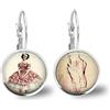 So Sweet Orecchini cabochon danza classica, Regalo di Natale per idea regalo moglie - San Valentino- regalo di compleanno - argento antico (ref.72a).