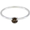 JAE - EMPORIO GIOIELLI E ARTE Anello minimalista con solitario in quarzo fumé in argento Sterling 925 con gemme marroni minimalista, alla moda, anello con montatura a griffe (US 8)