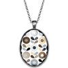 So Sweet Collana cabochonfiori retrò - Regalo di Natale per idea regalo moglie - San Valentino- regalo di compleanno - argento antico (ref.22a) FBA.