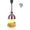 VFDZ Lampada Riscaldante per Alimenti Regolabile Altezza(Rame Colore) | Sospesa Lampade Scaldavivande Cucina, 25cm Diametro Lampade Riscaldanti per Cucina a Buffet per Ristoranti, Hotel
