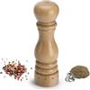 Aurevit Macinapepe Manuale - Macinapepe in Legno con Meccanismo in Acciaio Inox 420, Regolazione Esterna, Riempibile, Legno di Faggio, 23 cm