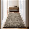 SIMPEX Tappeto Passatoia in Cotone Marrone 80x150 cm Lavabile Stile Boho Vintage Kelim Pelo Corto Antiscivolo Morbido Tinta Unita Mélange per Cucina Camera Corridoio