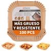 FAMILY Carta quadrata per friggitrice ad aria 20 cm 100 PC, carta extra spessa 42 g, antiaderente e sicuro, protegge il cestello e riduce i tempi di pulizia