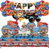 PYTRARTY 98 Pezzi Stoviglie per Feste di Compleanno，Addobbi Compleanno | Tovaglioli, Tovaglia, Piatti di Carta，Adatto a 10 persone