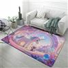 PEIHUODAN Unicorno Arcobaleno Tappeti Cameretta Dei Bambini, Decorazione Unicorno Rosa Viola Grande Tappeto Salotto Zerbino Antiscivolo per Sala Giochi, Camera da Letto Della Ragazza, 160x200 cm, Color 5