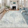 PureCozy Tappeto Salotto Blu 200x300cm Vintage Tappeti Grande Carpet Antiscivolo Lavabile in Lavatrice Cameretta Soggiorno Camera da Letto Office Carpets Morbido Pelo Corto Rug