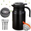 GOMETY Thermos da 1,5 l, con filtro da tè e indicatore di temperatura, thermos in acciaio inox 316, a doppia parete, ben sigillato, senza perdite, teiera termica ideale per tè, caffè e latte