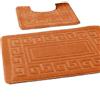 EDS - Set di 2 tappetini da bagno in stile greco, antiscivolo, disponibili in 13 colori 50 x 80 Terracotta