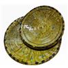 ARTIGIANATO VULCANO Piatti Marocchini Tamegroute Set 2 Pezzi in Ceramica Artigianale Smaltata Giallo Ambra Fatti a Mano, Piatti Decorativi e da Tavola, Diametro 25 e 20 cm