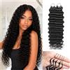 Renyarch Miracle Deep Wave Mini Knots Crochet Human Hair Bundles for Black Women 18 Pollici Crochet Human 50g 40c Black Water Wave Wet and Wavy Invisible Knotless Curly Extensions