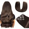 YILITE Extension con clip, in capelli veri, 30 cm, #2, castano | Extension invisibili con clip, capelli Remy, eleganti, 8 pezzi, 100 g, 35,5 cm, facili da applicare, per volume e lunghezza