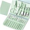 START MAKERS Set Manicure Professionale, 16 in 1 Set Tagliaunghie, Acciaio Inox Kit Manicure, Kit Tagliaunghie Strumenti Portatile da Viaggio, per Manicure e Pedicure con Bella Custodia in Pelle Verde