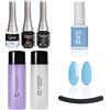 Esthetica ESTROSA KIT COMPLETO SEMIPERMANENTE UNGHIE SMALTO - BASE PRIMER + BASE DEFENCE COAT + LUCIDANTE GLOSS + CLEANSER REMOVER 125ml + OMAGGIO Gel Polish n 193 Sofia 10Ml